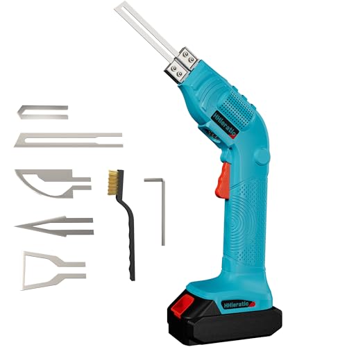 HHieratic Cuchillo caliente inalámbrico con batería, kit de cortador eléctrico de espuma de poliestireno con control de temperatura máximo 500.0 °C, cuchillo caliente de 150 W con 6 cuchillas para
