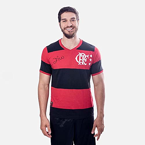 Braziline LIB 81 Zico, Camiseta Masculino, Preto+Vermelho, G