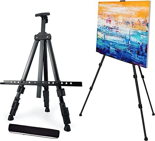 Artify 66 Inches Double Tier Easel Stand, Adjustable Height from 22-66”, Tripod for Painting and Display with a Carrying Bag, Pack, Black