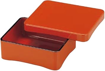 J-kitchens Eel Heavy Box, Unaju Vermilion, Vermilion, 6.9 x 6.0 x 2.4 inches 17.6 x 15.3 x 6 cm, Made in Japan