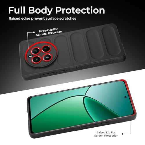 Image of A rtistque Back Cover Case for Realme 12 Plus 5G / Realme P1 5G / Narzo 70 5G / Narzo 70 Pro 5G | with Inner Fabric | Stylish AirBag Case | Liquid Stripe Silicone | Anti Slip Grip - Black