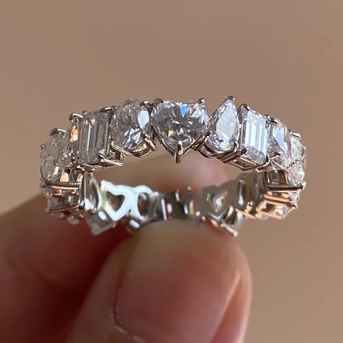 Chic Sparkling Geometric Cubic Zirconia Rings for Women Fashion Wedding Band Jewelry3