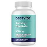 BESTVITE Ascorbyl Palmitate 500mg (120 Vegetarian Capsules) - No Stearates - No Fillers - No Flow Agents