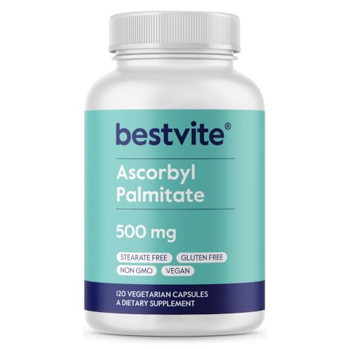 BESTVITE Ascorbyl Palmitate 500mg (120 Veg Caps) - No Fillers - Vegan