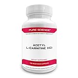 Pure Science Acetyl L-Carnitine HCI 525mg - Great for Mesomorph Body Type, Immunity, Detox & Brain Support – 100 Vegetarian Capsules of Acetyl L-Carnitine Powder