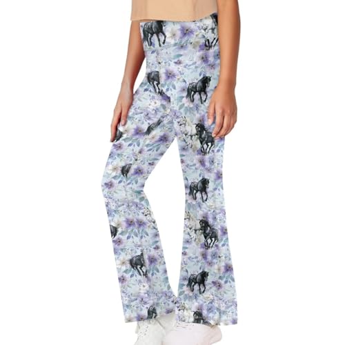 Image of Girls Flare Leggings Cute Bell Bottoms for Teen Girls Wide Leg Sweatpants for 5-14 T