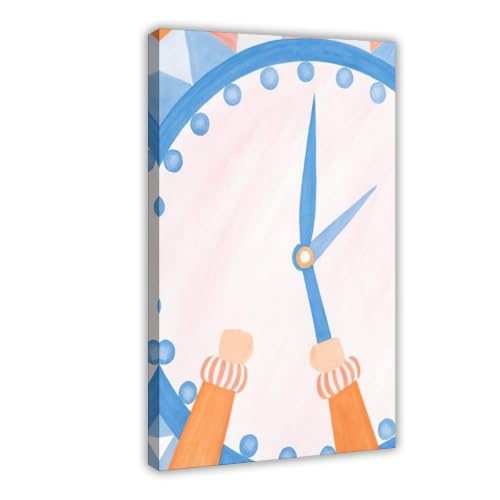 Wigonda Playful Clock Vibrant Time Canvas Poster Wall Art Prints