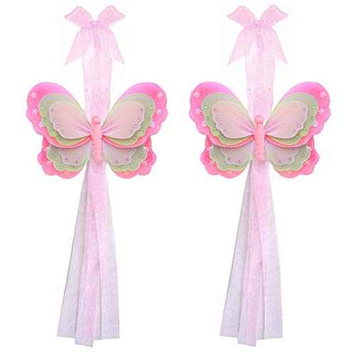 Butterfly Curtain Tiebacks Dark Pink Green Pink Triple