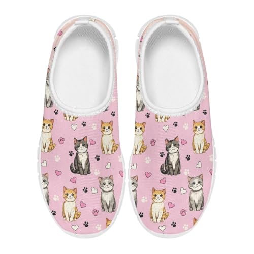 Cat Shoes for Girls Size 12.5 Pink Kids Slip On Shoes Sneakers Lightweight Pre-School Girls Gym Running Shoes Cute Shoes for Girls 10-123
