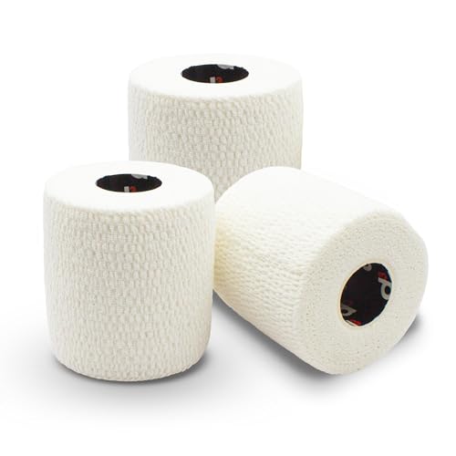 d3 Light Rip EAB Elastic Adhesive Bandage White 75mm x 7m (3 Rolls) Hand-Tearable Thigh, Knee, Shoulder & Elbow Rugby Lineout Lifting Tape & Joint Injury Medical Strapping