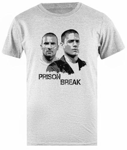 Udaytee Prison Break Characters Camiseta Básica Algodón Gris Hombre