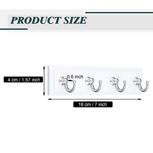 4 Pieces Key Rail 4-Hook Key Organizer Hook Rail Self-Adhesive Key Rack For Hanging Keys Towels (White) #TOP1