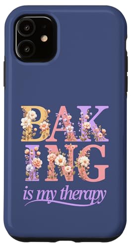 Floral Baking is My Therapy �L���[�g�ȃx�C�J�[�R�e�[�W�R�A�f�U�C�� �X�}�z�P�[�X iPhone 11 �p