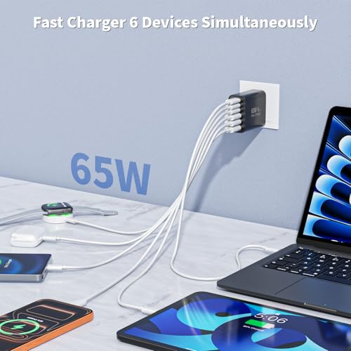 Image of 3 Pack 65W Apple USB C Charger Fast Charging,PD Power Adapter+ QC Wall Plug