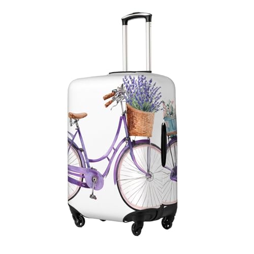 Lavender Bicycles Elastic Travel Luggage Cover, Washable Spandex Suitcase Protector, Anti-Scratch Fits 18-32 Inch2