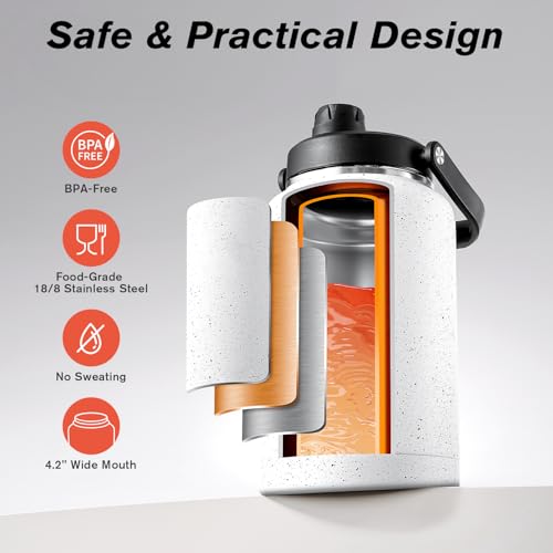 Image of Coolflask Titan Gallon Water Bottle Insulated with Large Handle Spout Lid