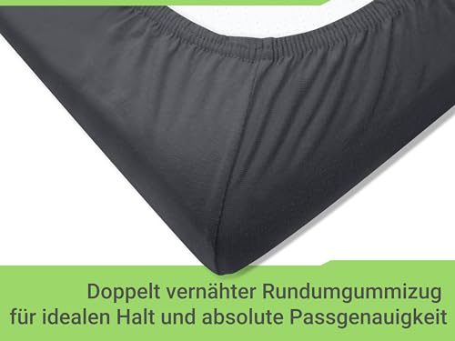 Emily´s Check 2er Pack Spannbezug für Nackenkissen Gesundheitskissen 1596.2323, 30-35 x 45-50 cm, anthrazit
