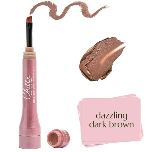 Chella Eyebrow Cream, Dazzling Dark Brown - Vegan, Cruelty Free,