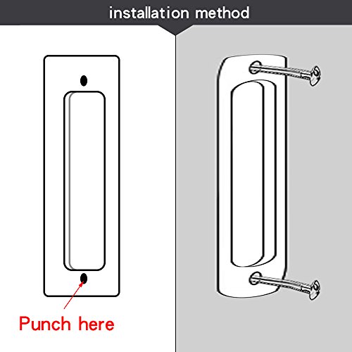 Geboor 6.5" 2 Pack Sliding Barn Door Handle Heavy Duty Finger Pull Set Grab Carbon Steel Flush Pull Invisible Handle Rectangular Recessed With Mount Screws #TOP3