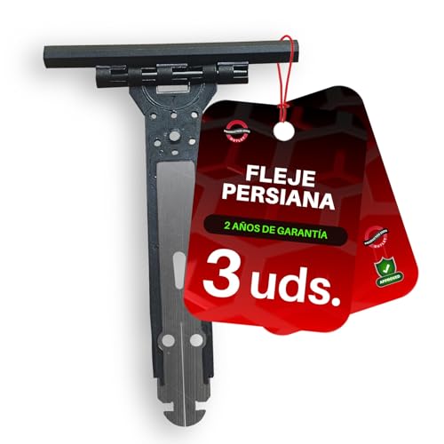 Pack 3 Flejes de Persiana de 15,5 cm | Soportes para Tirantes de Persianas Enrollables de Aluminio y PVC | Acero Inoxidable y Nylon Gris | Fleje de Seguridad de Unión de las Lamas de Persiana y el Eje