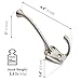 Ambipolar 5 Pack TriLeg Hook, Heavy Duty Big Triple Leg/Double Coat Hooks Base. Entryway Coat Hooks, Scarf and Jacket Hangers.Perfect Bath Towel Heavy Hooks (5 Pack, Satin Nickel)