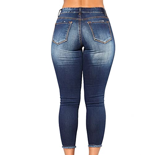 Low Waisted Ripped Jeans for Women Skinny Stretchy Casual Denim Pants Slim Fit Comfy Lounge Date Jeans with Pockets4