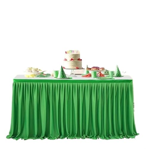 Jupe de table fête nappe plissée verte 14FT pour décoration maison et dessert