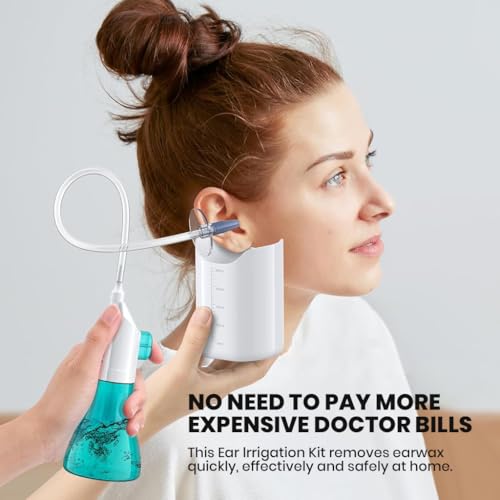 Image of HANNEA Ear Cleaning Spray Kit, Ear Wax Removal Tool with Water Bottle, Safe & Gentle Ear Irrigation Cleaner Tool for Adults & Kids, Reusable Ear Care Cleaning Set with Nozzle & Cup
