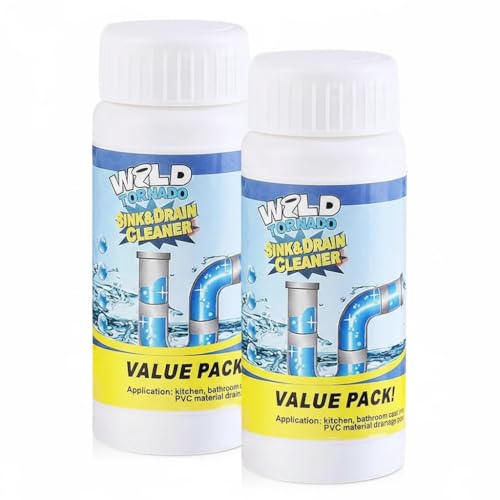 Wild Tornado Foaming Sink & Drain Cleaner - 2PC Unclogger for Kitchen, Bathroom, Tub, Shower | Drain Pipe Dredging Agent (2 pc)