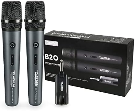 The Platinum Wireless Microphone for mic Input UHF Metal Dynamic Handheld Multipurpose mic with Rechargeable Receiver 160ft Range Suitable for Karaoke Machine/Amplifier Speake/Mixer/Church
