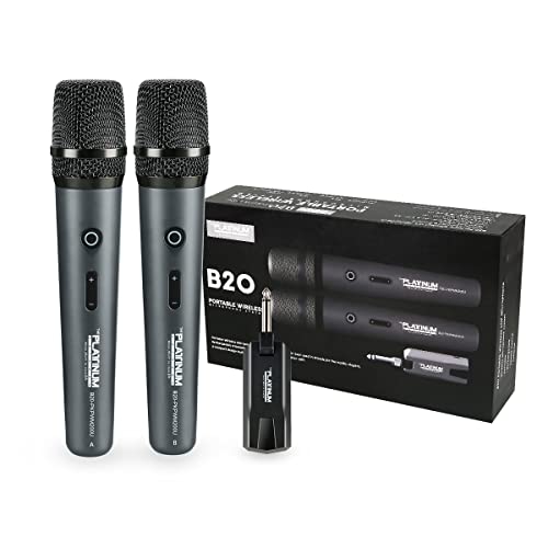 The Platinum Wireless Microphone For Mic Input Uhf Metal Dynamic Handheld Multipurpose Mic With Rechargeable Receiver 160Ft Range Suitable For Karaoke Machine/Amplifier Speake/Mixer/Church #TOP29