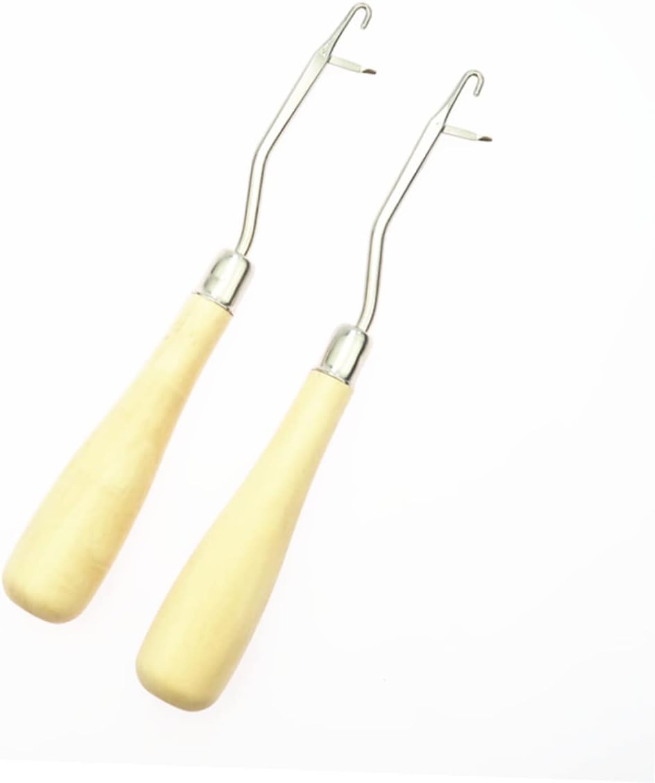 NUOBESTY 2pcs Latch Hook Crochet Needles Weaving Tools for Handmade DIY Rug Crafting Smooth Surface for Comfortable Knitting Experience