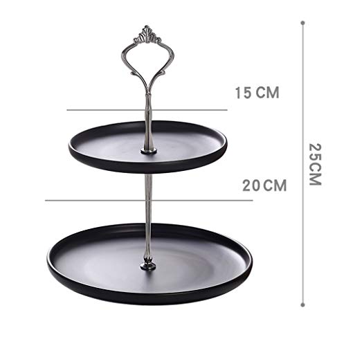 Dessert présentoir haut de gamme double couche noir pour table basse - 3