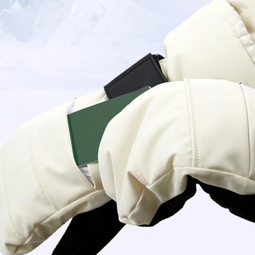 Guantes de invierno para esquí y trayectos en moto con protección de muñeca 6