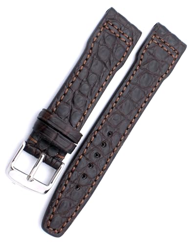 Bracelet de montre 21 mm RIOS1931 Alligator compatible IWC Pilots marron