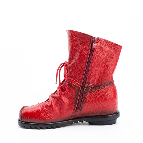 Bottes en cuir véritable pour femme de qualité premium avec zip