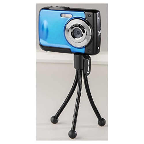 Hama Handliches Mini-Stativ mit flexiblen Beinen und Befestigungsclip, Flexi M, Schwarz