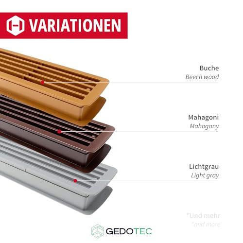 Gedotec Ventilation Grille, Plastic Stainless Steel Look, 1 set - stainless steel look - Image 4