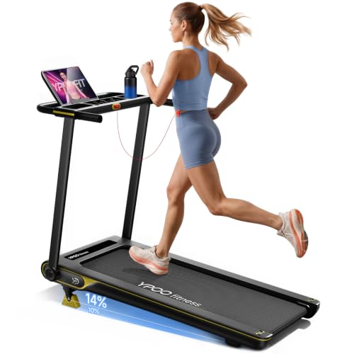 Image of YPOO Walking Pad with Incline, Slim Under Desk Treadmill for Home & Office