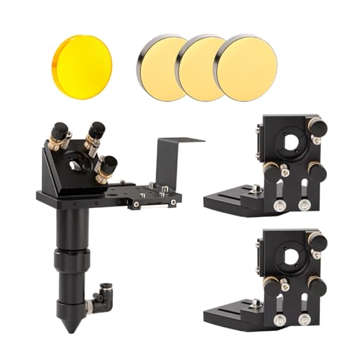 CO2 Laser Head CVD Lens Set D18 FL38.1 D20FL50.8/63.5/101.6mm Integrative Mount Dia.25 Si Mirror for Laser Cutter(Two Mount and Head,D20F50 Set)
