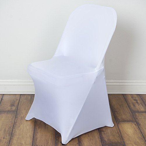 image for BalsaCircle Chair Covers BalsaCircle 100 pcs White Spandex Stretchable