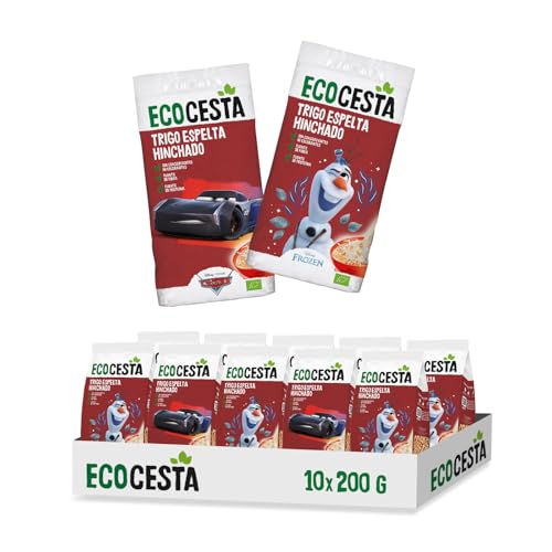 ECOCESTA MEJOR CADA DIA - Pack de 10 Unidades de 200 g de Espelta Hinchada Ecológica - Sin Azúcares Añadidos - Apta para Veganos - Alto Contenido en Carbohidratos