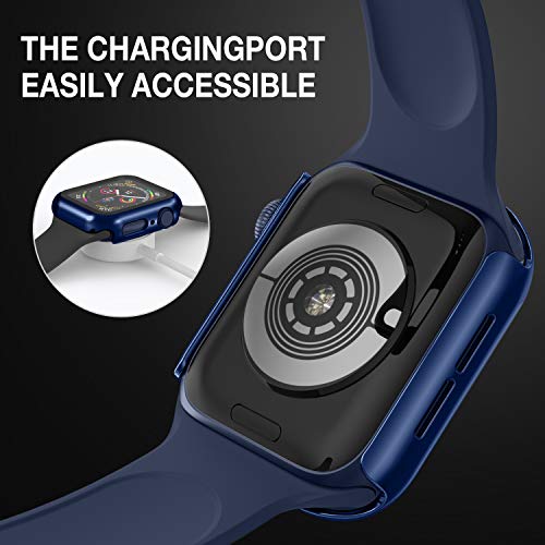 Image of Case Compatible with Apple Watch 38MM Series 3 /2 /1 / with Built-in Tempered Glass Screen Protector, All-Around Ultra-Thin Bumper Full Cover Hard PC Protective Case for iWatch
