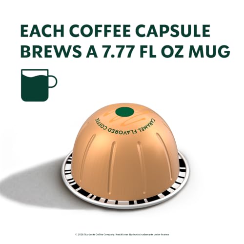 Image of Starbucks by Nespresso Vertuo, Caramel Flavored Coffee, 30-count | Blonde Roast Coffee Pods, Brews 7.8 oz.
