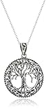 Sterling Silver Oxidized Celtic Tree of Life Pendant Necklace, 18