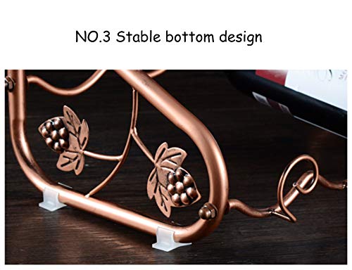 Soporte de vino de hierro para 4 botellas y 6 copas miniatura 6