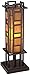 Robert Louis Tiffany Prairie Style Mission Rustic Pillar Accent Table Lamp Bronze Iron Column Hand-Cut Amber Stained Art Glass for Living Room Bedroom House Bedside Nightstand Home Office Family