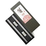 YOZOTA 食品級純チタン箸 2 双セット 23.5cm 每双 15g 超軽量 先端防滑加工（すべらない） 専用箸箱 + 2 副筷托付き 食洗機対応 耐蝕性強化 日常・アウトドア（キャンプ）両用