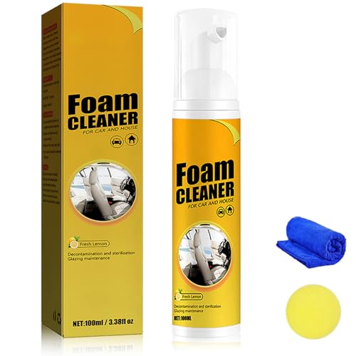 Multi-purpose Foam Cleaner, Foam Cleaner for Car, Strong Stain Remover for Cars Interior and Kitchen (1 pcs, 100 ML)