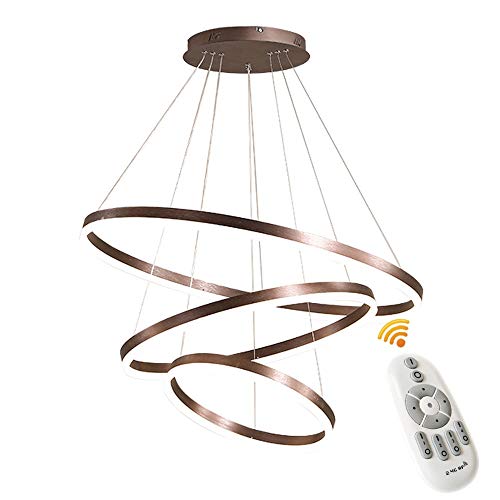 Lichtsse LED Pendelleuchte 85W, 5950 Lumen – 3 Ringe (40+60+80 Cm), Höhenverstellbar, Dimmbar, Für Wohnzimmer & Esszimmer
